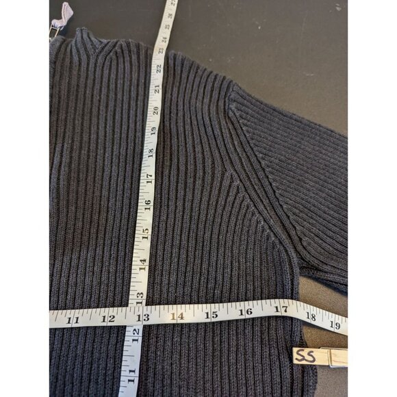 Woolrich Chunky Ribbed Knit Quarter Zip Pullover Womens XL black - Picture 10 of 11